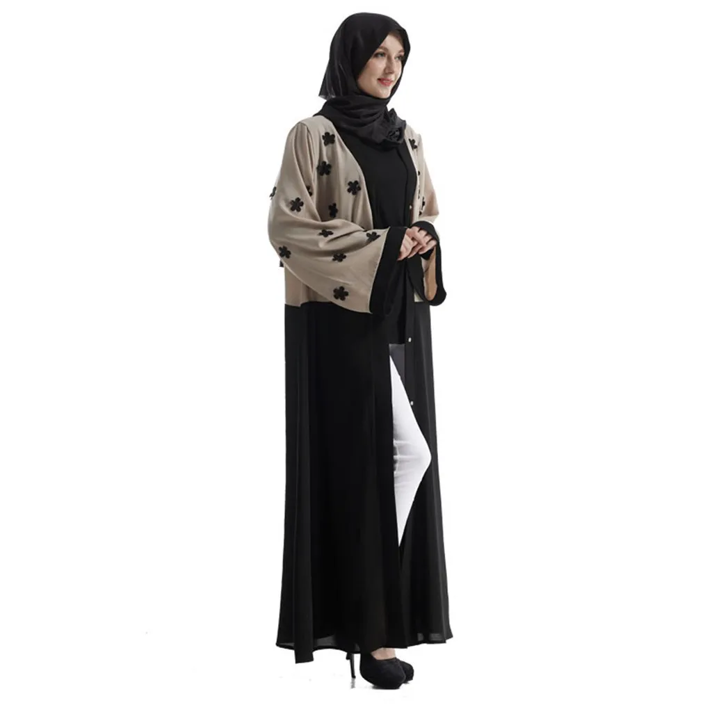 Мусульманское платье Abaya кардиган кружевная Абая Дубай мусульманское кружево