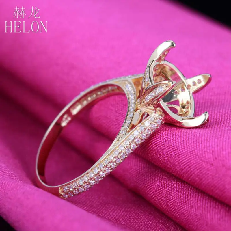 HELON 10-11 мм круглая огранка реальное 14K желтое золото 0.42ct бриллиант обручальное