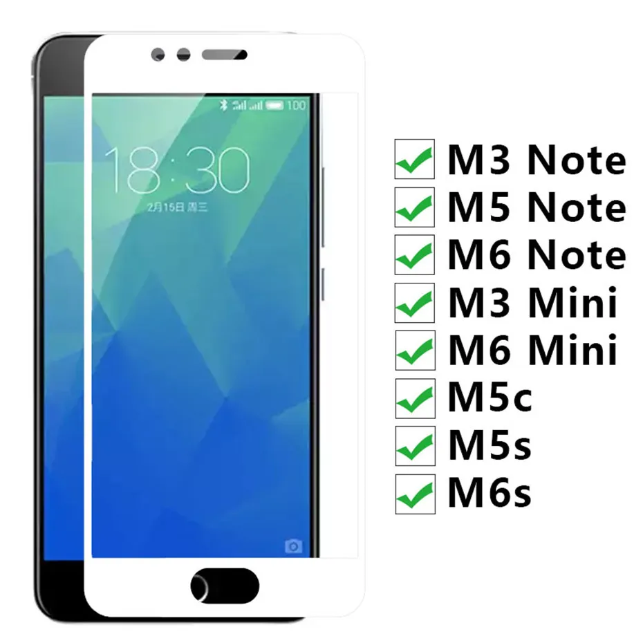 Экран протектор Закаленное Защитное стекло для защиты экрана Meizu M5 Примечание M6