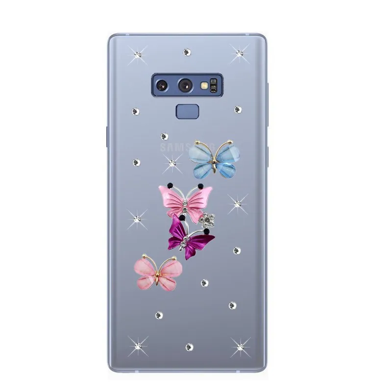Прозрачный чехол бабочка любовь для Samsung galaxy Note 9 8 S9 S8 A6 A8 2018 J4 Plus J6 J8 J2 Core J7 Neo J3 J5 2017