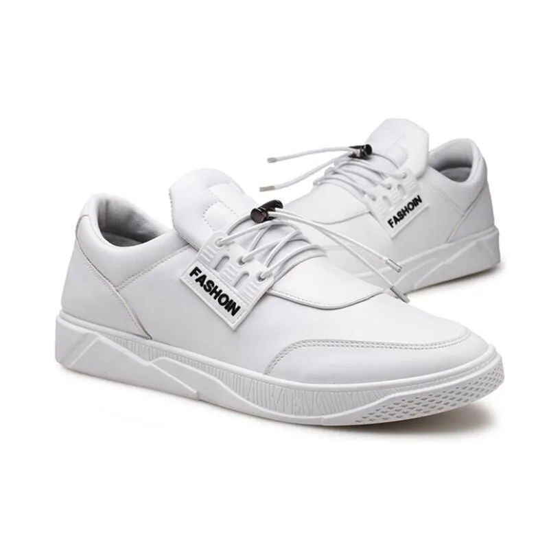 New Mens Casual Shoes Hot Sale Black White Leather Sneakers Men Breathable Hard-Wearing Board |