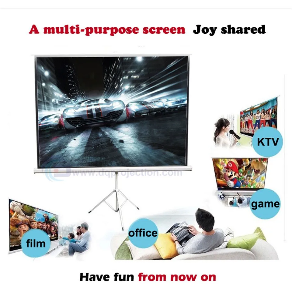 100 дюймов 4:3 штатив проекционный экран HD портативный напольный стенд кронштейн проектор экран s Матовый белый Заводская поставка