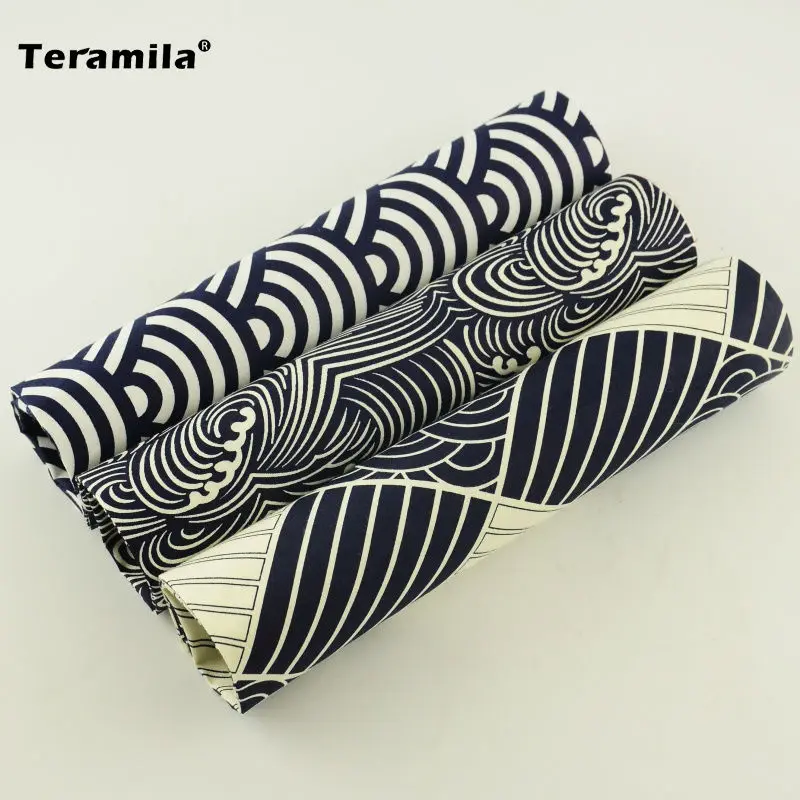 Хлопковый лоскутный комплект белого и темно синего цвета с принтом облаков для