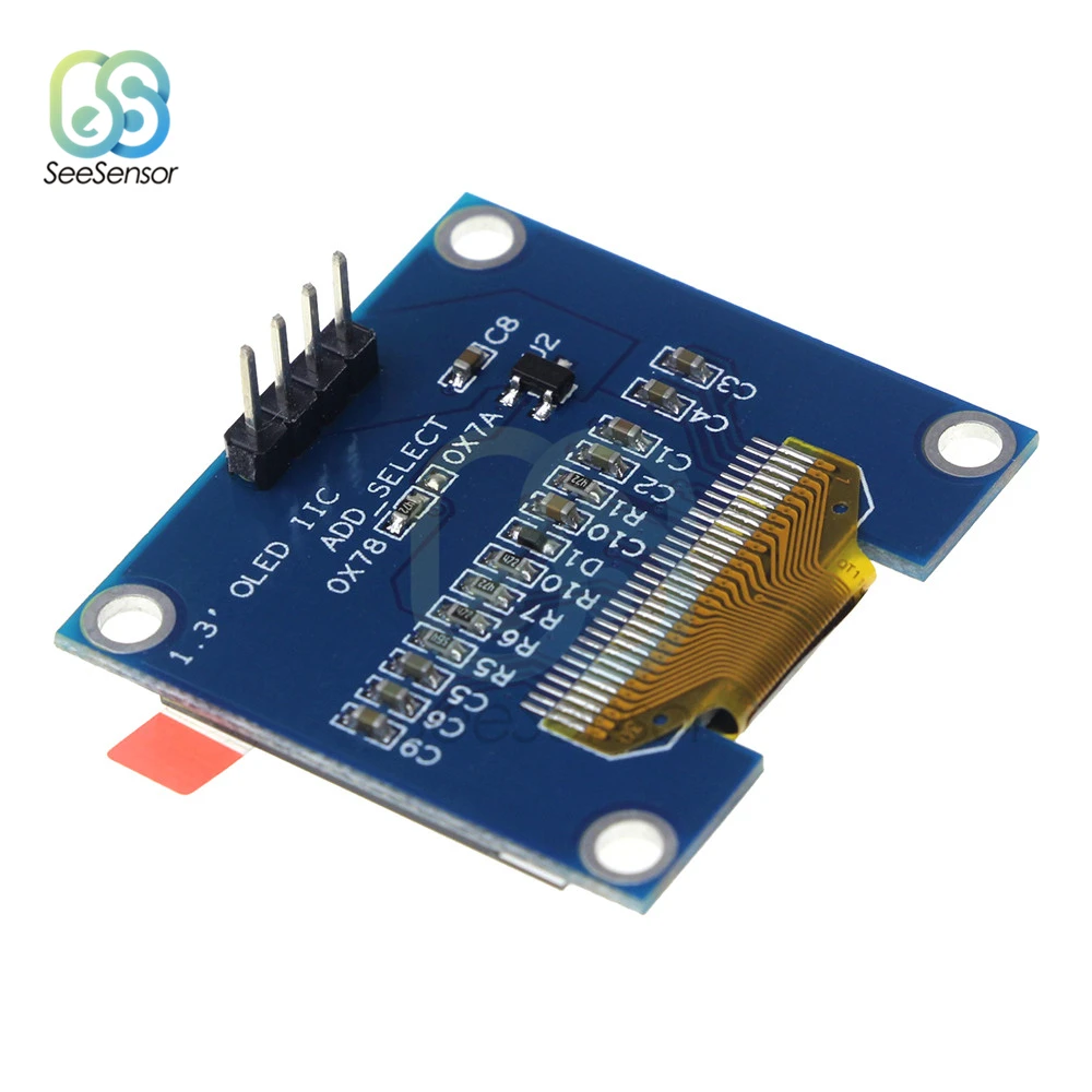 

4PIN 1.3" OLED Module White/Blue Screen 128X64 1.3 inch OLED LCD LED Display Module 1.3" IIC I2C Communicate