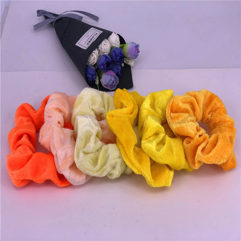 Женская эластичная резинка для волос 46 шт./лот бархатные атласные с цветочным