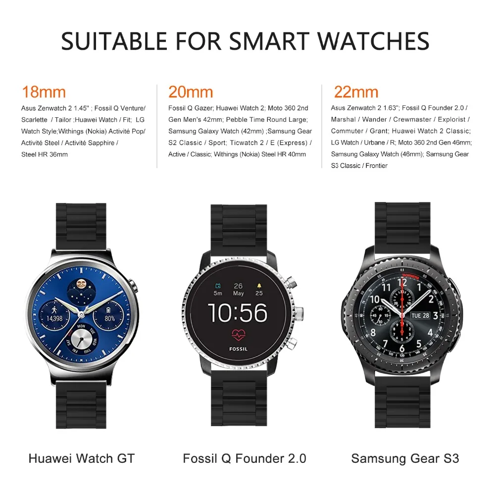 Ремешок из нержавеющей стали для часов Samsung Gear S3 Classic/Frontier/Galaxy 46 мм Fullmosa 22