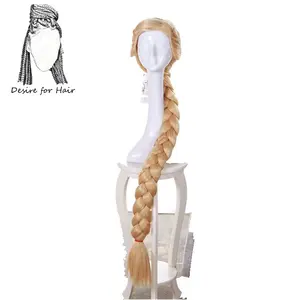 Парик для косплея Desire for hair 1 шт. из фильма Принцесса Рапунцель, очень длинные 120 см, предварительно плетеные синтетические пушистые волосы