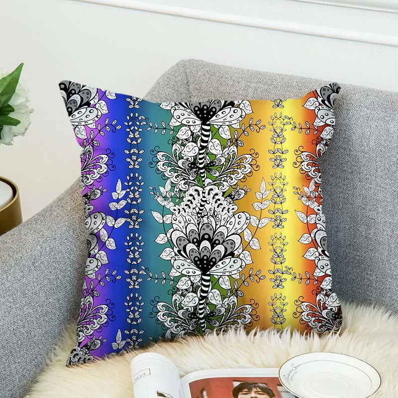 Красивая двухсторонняя наволочка с геометрическим рисунком и цифровым 3D