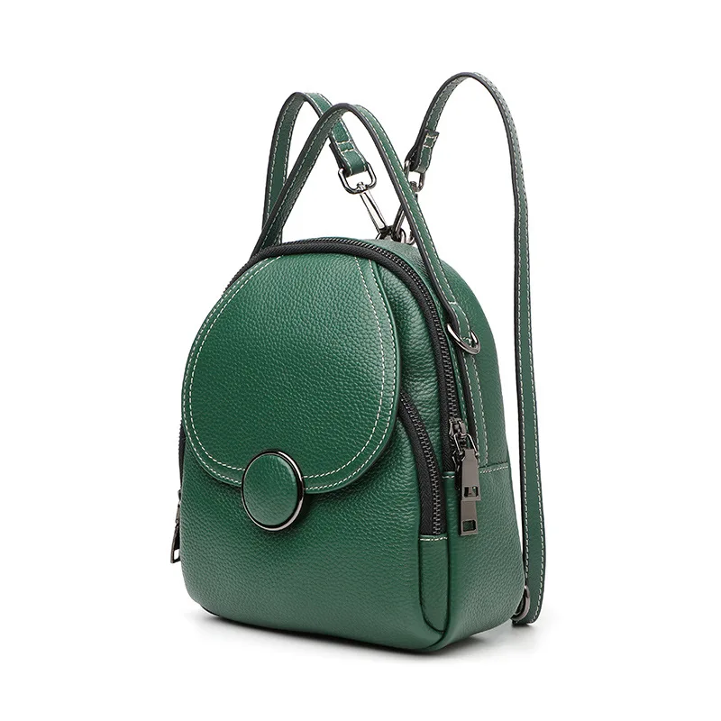 6961-D New Fashion Cowhide Leather Shoulder Bag Women's Backpack Multifunctional Travel Bags Female Small | Багаж и сумки