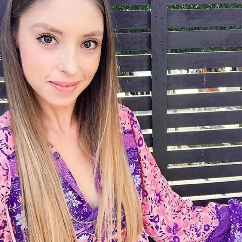 2017 Summer Tribe Style V Neck Bohemian Floral Print Long Sleeve Boho Dress Women Gypsy Ethnic Maxi Dresses | Женская одежда