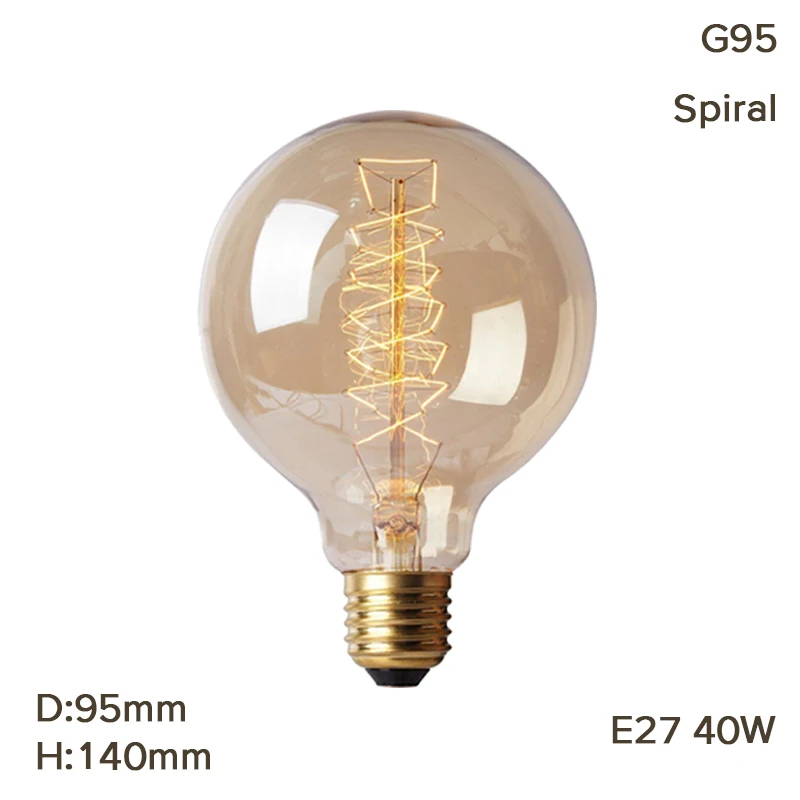 G95 Spiral Винтажный Ретро пеньковый Канат, подвесной светильник, подвесной светильник, lamparas de techo colgante, современный подвесной промышленный декор, светодиодный светильник, современный - Цвет корпуса: G95 Spiral