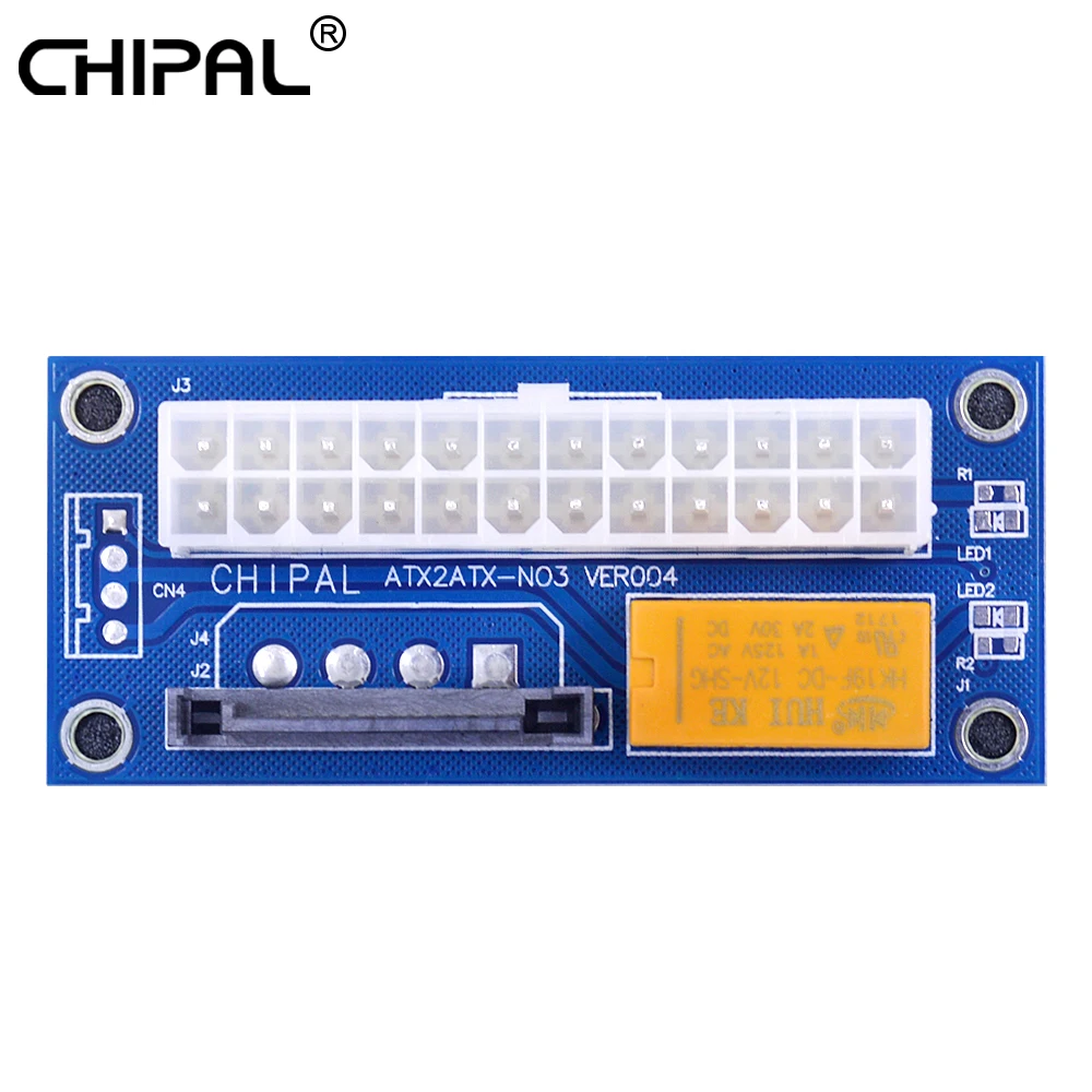 CHIPAL синий двойной PSU адаптер ATX 15Pin SATA к 24Pin синхронизации синхронный Starter карты Molex