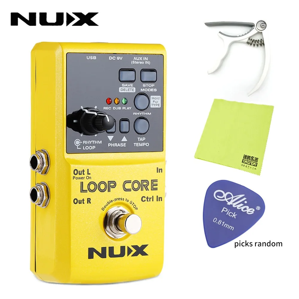 Free white capo NUX петля ядро электрогитары педаль Effect Looper 6 часов записи прочная педаль эффектов Компактный мощный аксессуары для гитары - Цвет: Free white capo