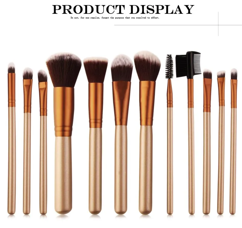 Professional 12Pcs Makeup Brushes Kit Studio Holder Tube Convenient Portable Leather Cup Natural Hair Synthetic