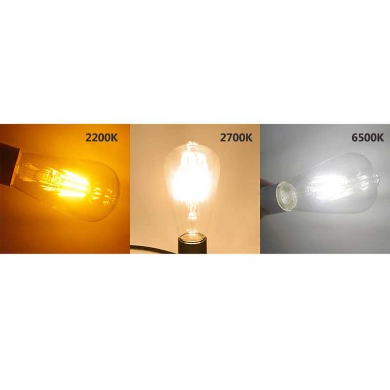 

High quality Led bulb e27 st64 led lamp edison filament light no flicker for home saving lamp replace incandescent bulb 10pcs