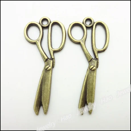 80 шт. винтажные подвески кулон ножницы античные бронзовые браслеты ожерелье