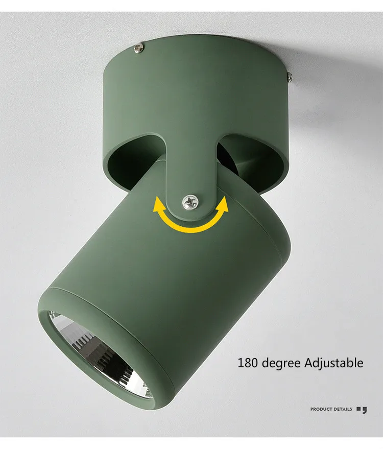 Artpad скандинавском поверхностном креплении потолочный светильник AC110V 220V 180 Вращающийся бар магазин одежды галерея задний точечный светодиодный светильник