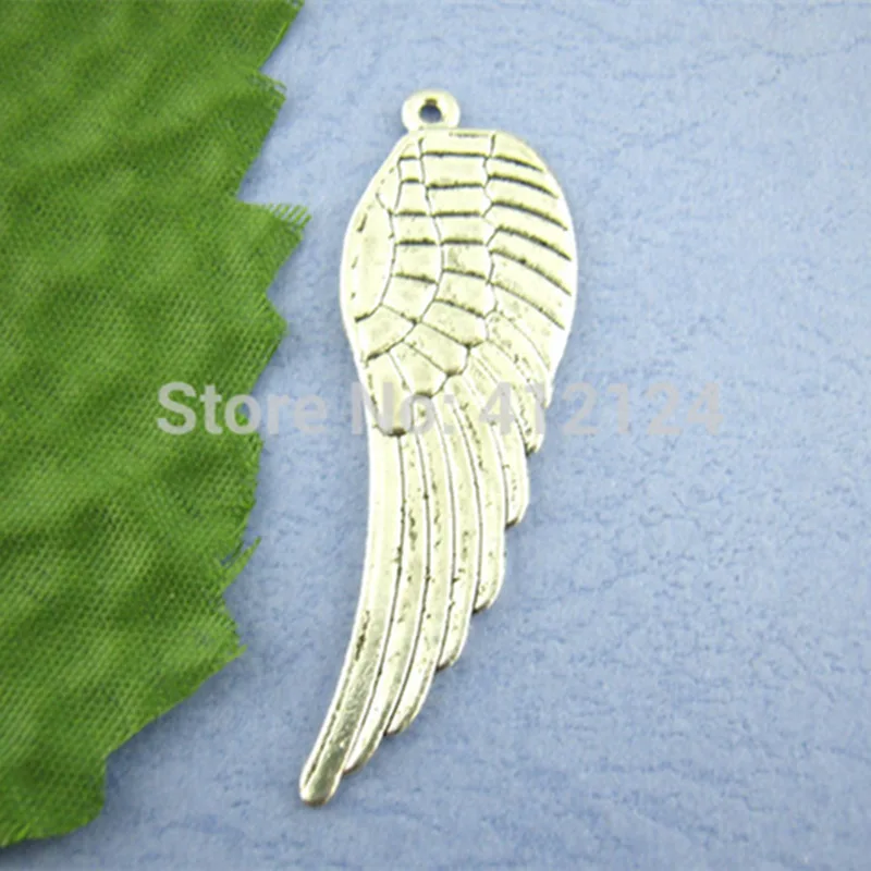 10 шт. Подвески Серебряный тон птица животных крыла ювелирных изделий Выводы 50