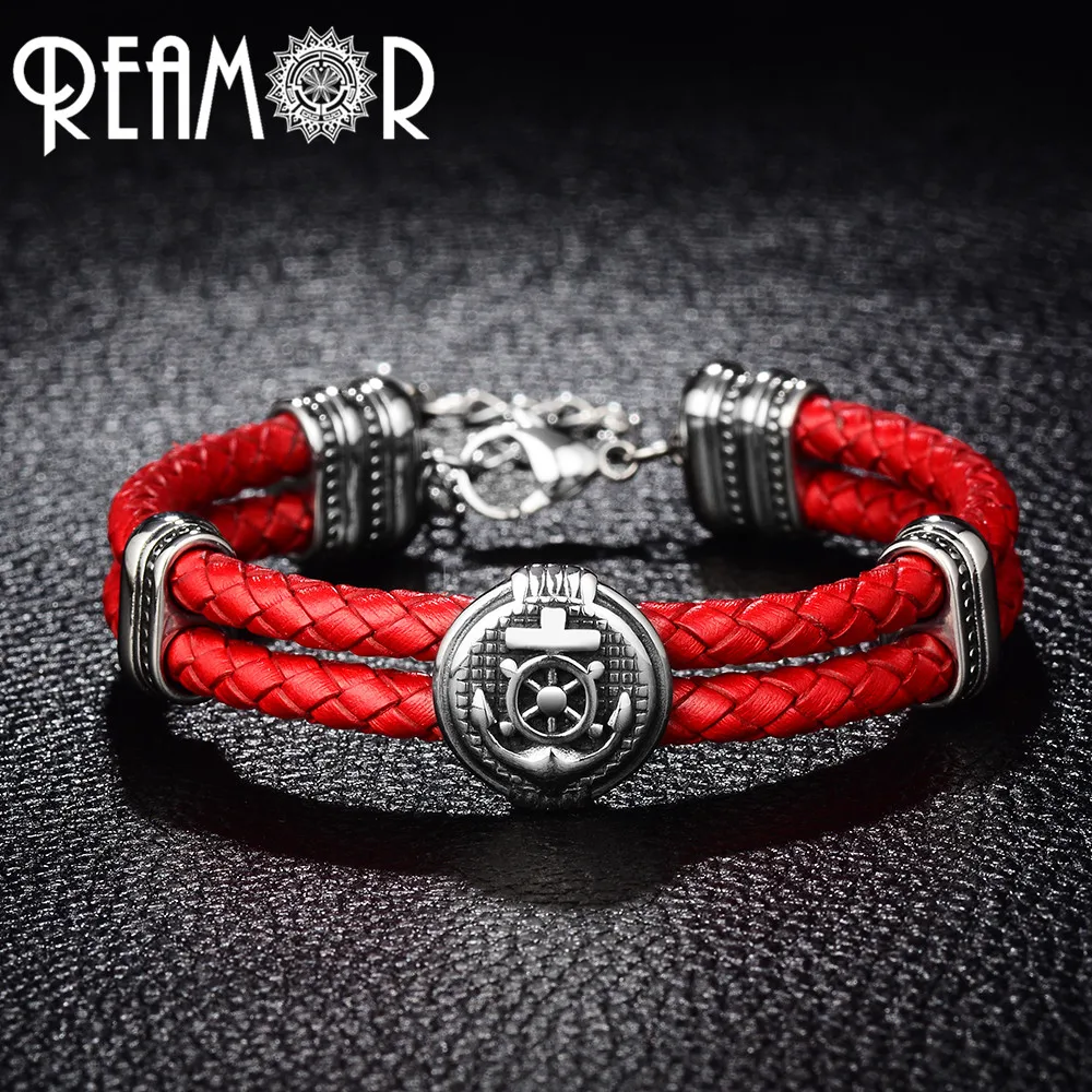 REAMOR европейские очаровательные бусины с двойным отверстием из нержавеющей стали