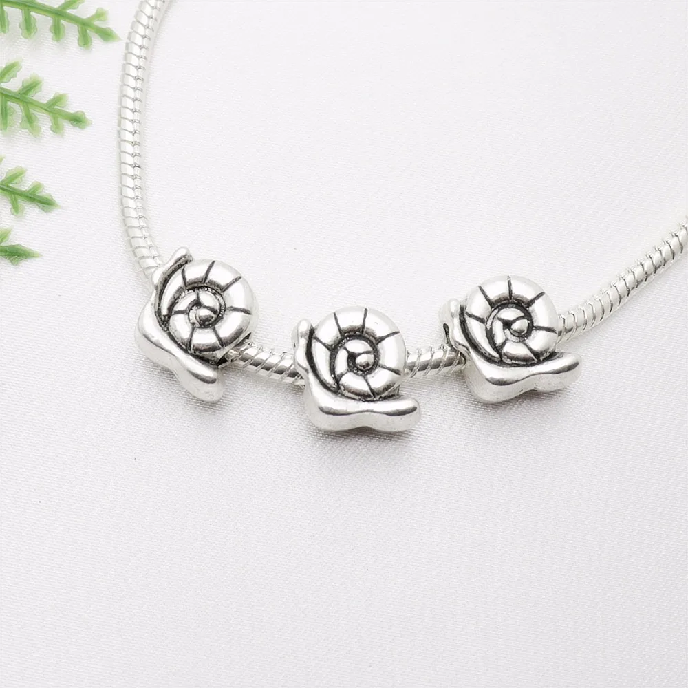 Винтажные серебряные бусины змеи подходят для Pandora Charms DIY европейские браслеты