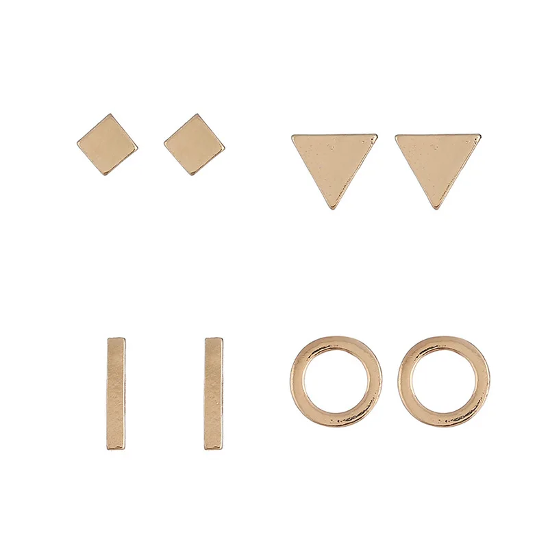 4 пары/набор женские серьги украшения для ушей круглые треугольные различные