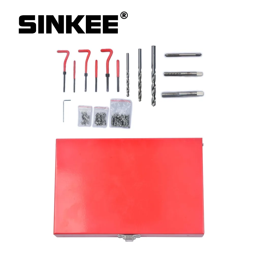103 шт. Набор для ремонта резьбы Recoil Insert Drill Tap Car Garage Tools M5 X 0 8 M6 1 M8 25 SK1837| |