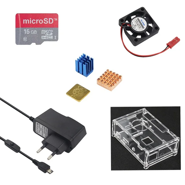 Белый Raspberry Pi 3 model b плюс интимные аксессуары комплект Акриловый чехол+ процессор вентилятор 5 в 2.5A адаптеры питания теплоотвод для Raspberry Pi 3B+/3 - Цвет: Белый