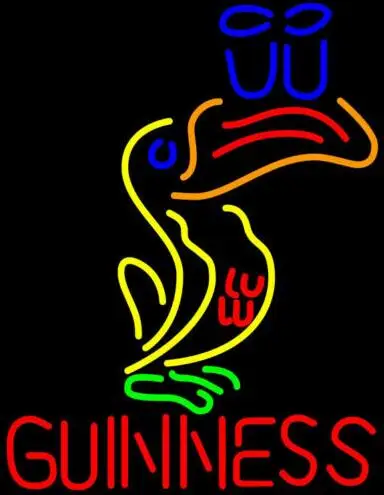 Подарок на заказ стеклянный светильник оновый светлый знак Guinness пивной бар |
