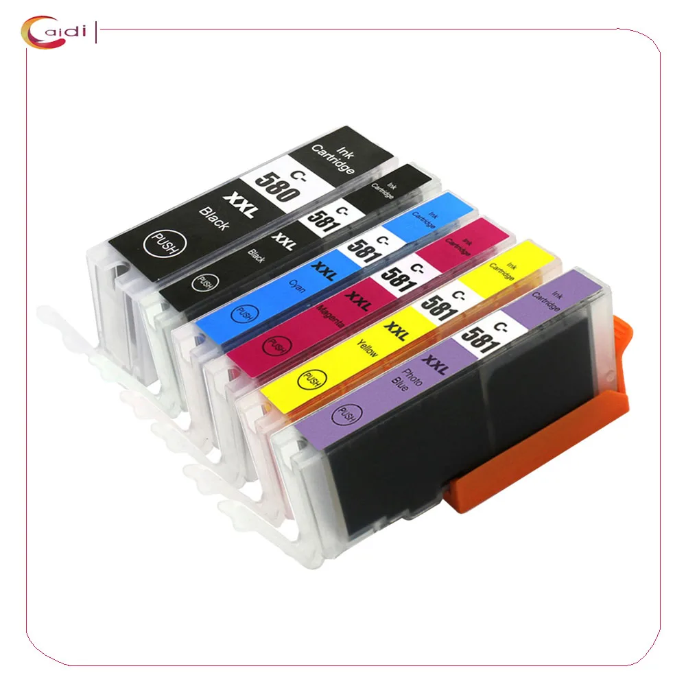 Совместимость для Canon PIXMA TR7550 TR8550 TS6150 TS6151 TS8150 костюм принтер для PGI-580 CLI-581 PGI580 CLI581 чернильный картридж - Цвет: 6 Colors for 1set