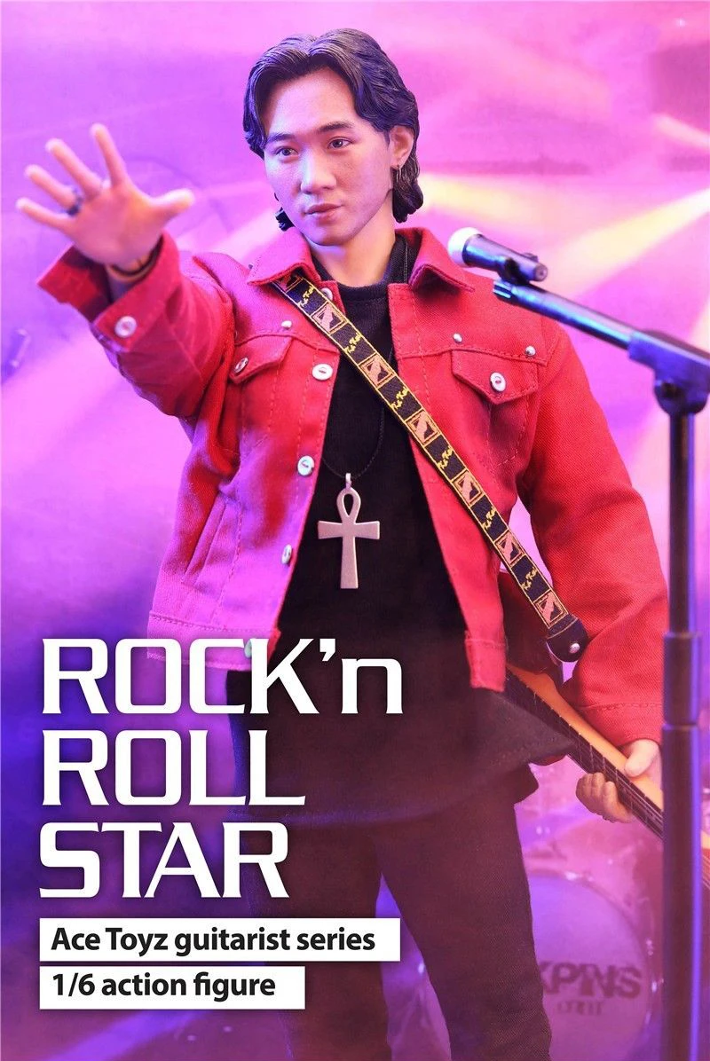 

In Stock 1/6 Full Ace Toyz AT-007 Beyond Band Singer Ka Kui Wong Rock'n Roll Star Guitarist Star Action Figure for Collection