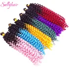 Sallyhair, искусственные волосы с эффектом омбре, цветные косички для наращивания волос, высокотемпературные вязаные косички, розовые, синие, красные