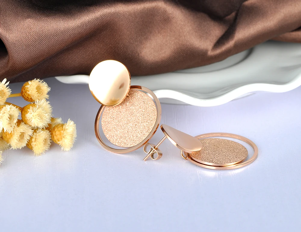 BOBOTUU ювелирные изделия из нержавеющей стали розовое золото цвет матовый лист