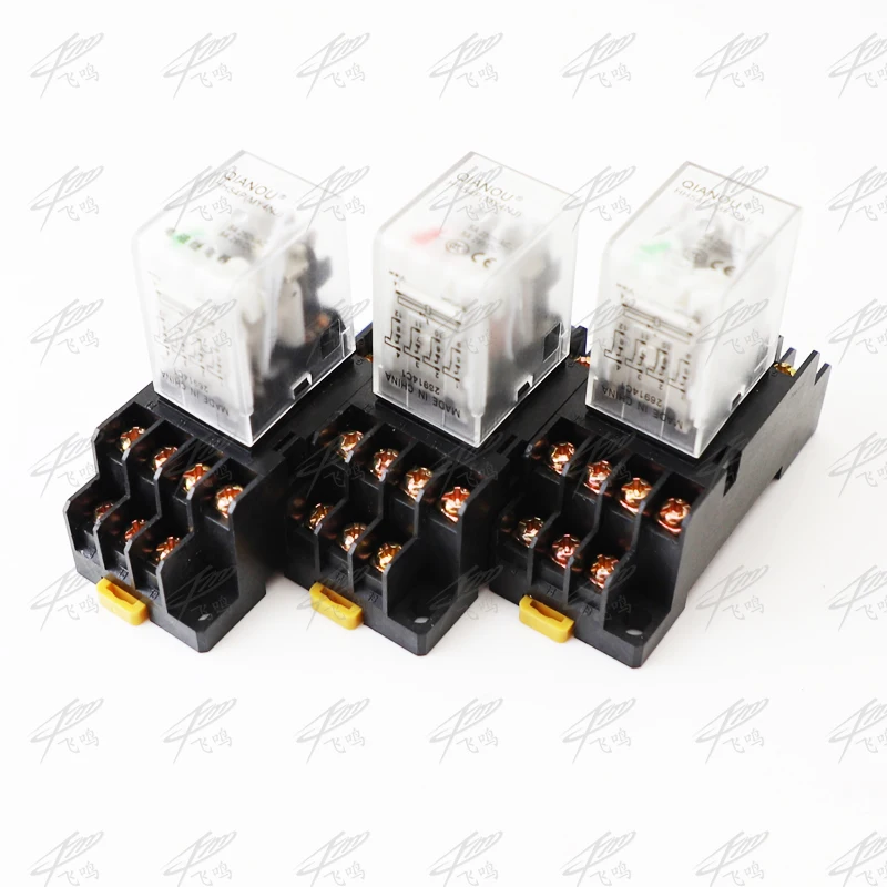 HH54P MY4NJ Подключаемый модуль реле PYF14A 12v 24v 36v 48v 110v 220v DC/AC 5A Серебряный токоподводящий 14 шпильки 4PDT реле разъем