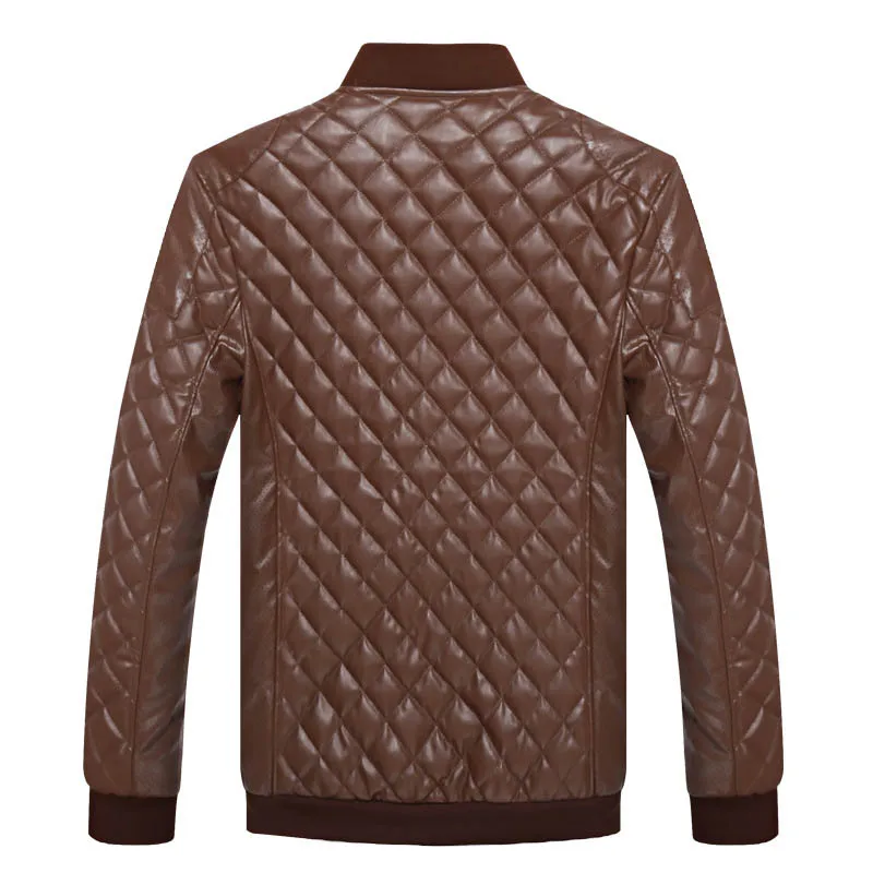 Новинка Весенняя кожаная куртка Мужская Модная приталенная из искусственной