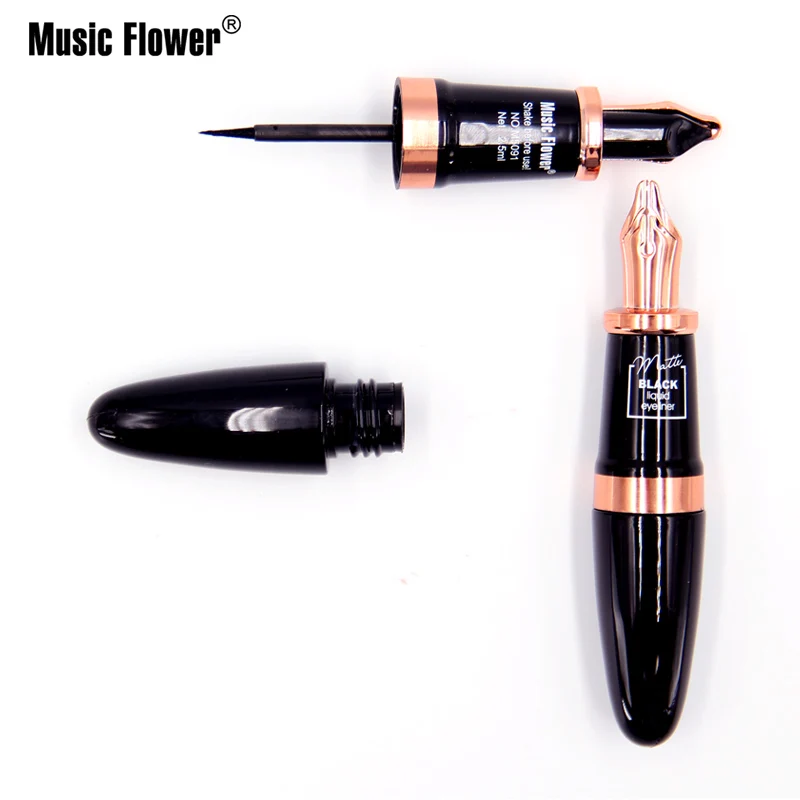 Music Flower водостойкий жидкая подводка в ручке долговечный анти-пот анти-масло быстрый сухой черный матовый подводка для глаз аппликатор