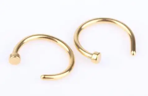 Gold 2 шт./партия 8 цветов носа кольца в нос из нержавеющей стали тела Ювелирный пирсинг для тела ювелирные изделия пирсинг Ombligo Прямая поставка - Окраска металла: Gold