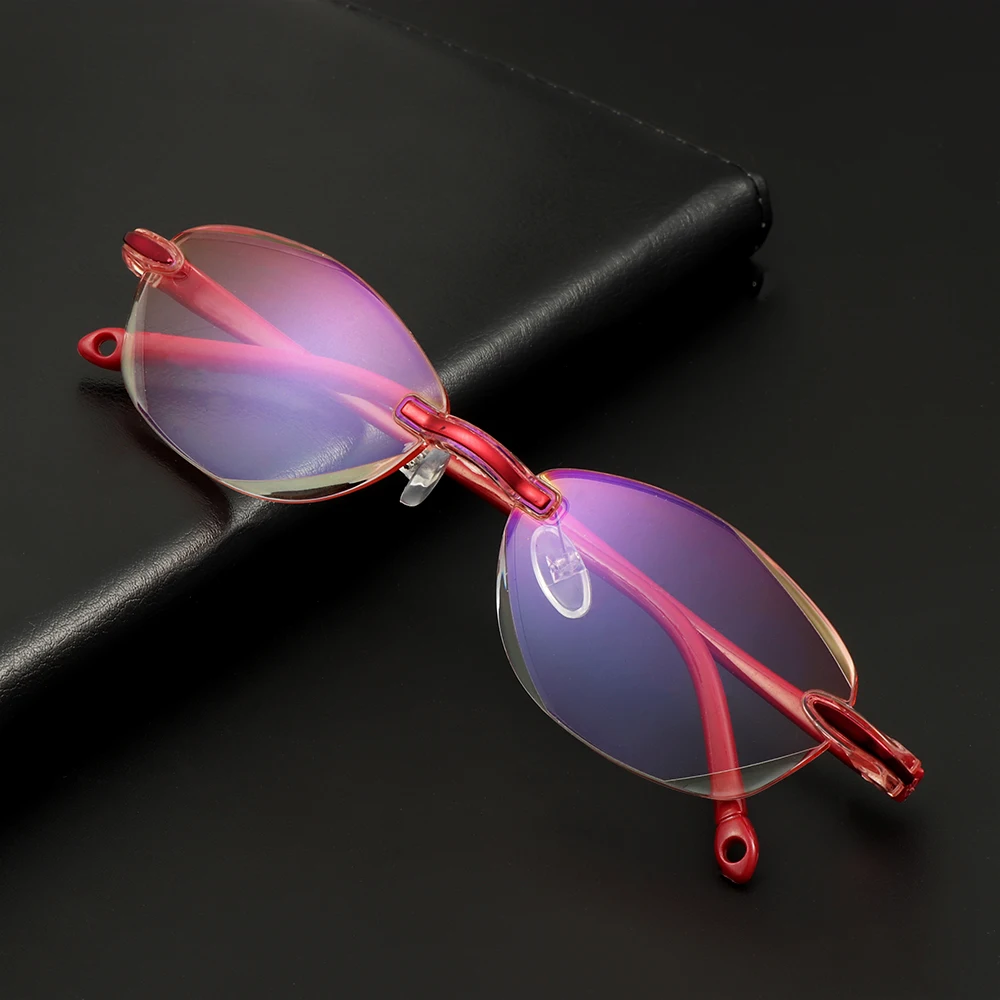 Очки для чтения без оправы с защитой от голубого света и прозрачными