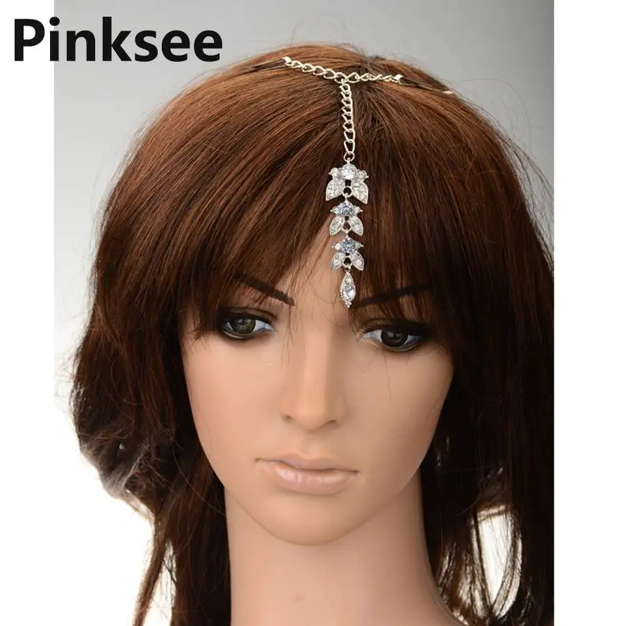 1 шт. Заколка Тикка для волос в стиле бохо женские цветочные хрустальные