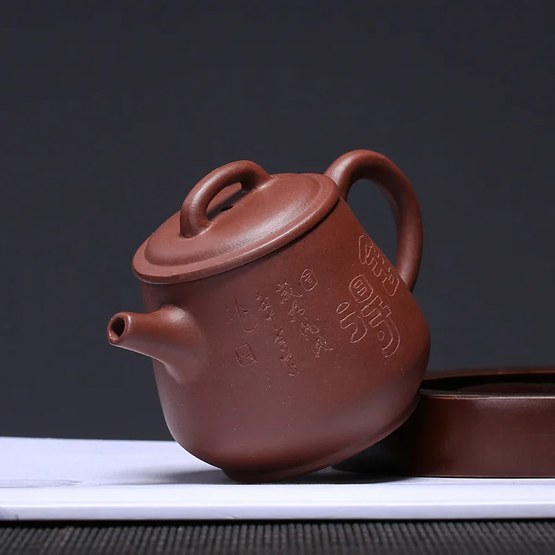 Чайник из необработанной руды пурпурная грязь ручной работы чайник пурпурного