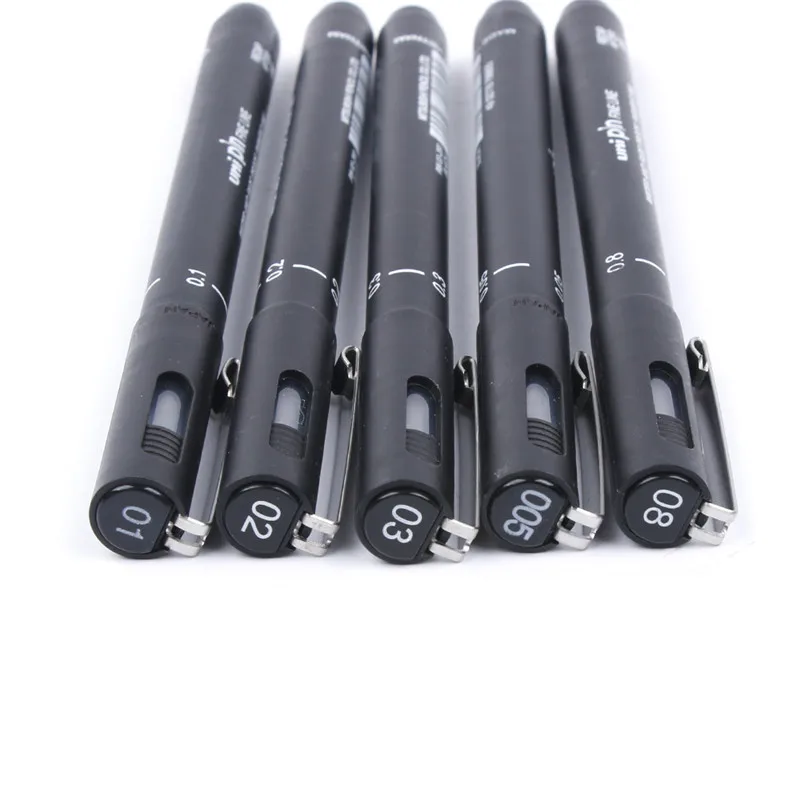 6 размеров Fineliner Pigma Micron ручка для рисования 005 01 02 03 05 08 Водонепроницаемая ручка для Аниме комиксов не цветущий прочный художественный маркеры
