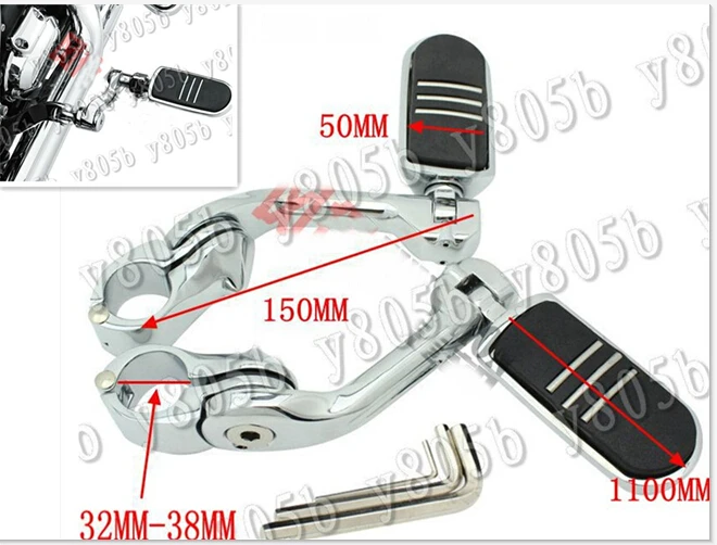 Хромированные подножки для Honda Shadow Spirit Saber Aero ACE Steed VLX 400 600 1100 DLX VTX1300 32 мм 38