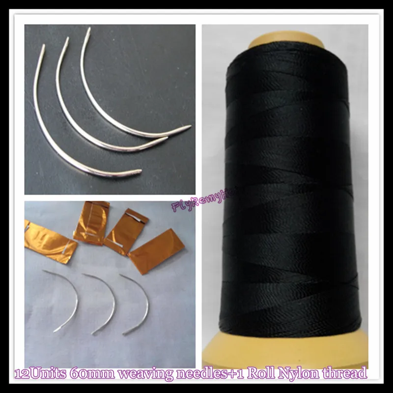 1 Roll Black Color Nylon Weaving Thread / High Intensity Polyamide Thread+12units 90mm weaving needles free gift |