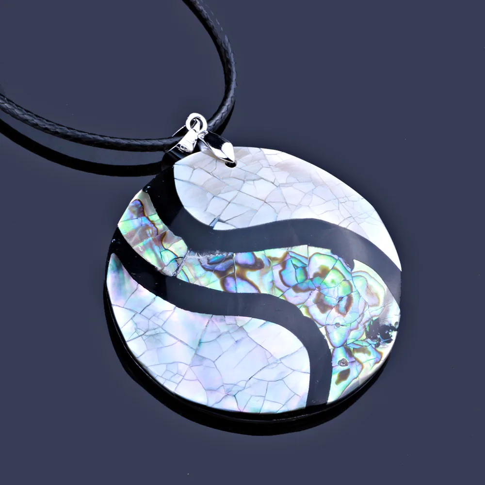 Ожерелье чокер ручной работы из натурального абалона круглой формы для женщин и