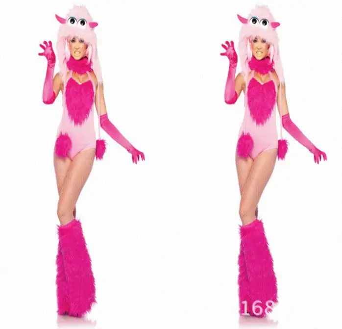 Для женщин сексуальный розовый монстр Косплэй Cosutmes вечерние Сказочный