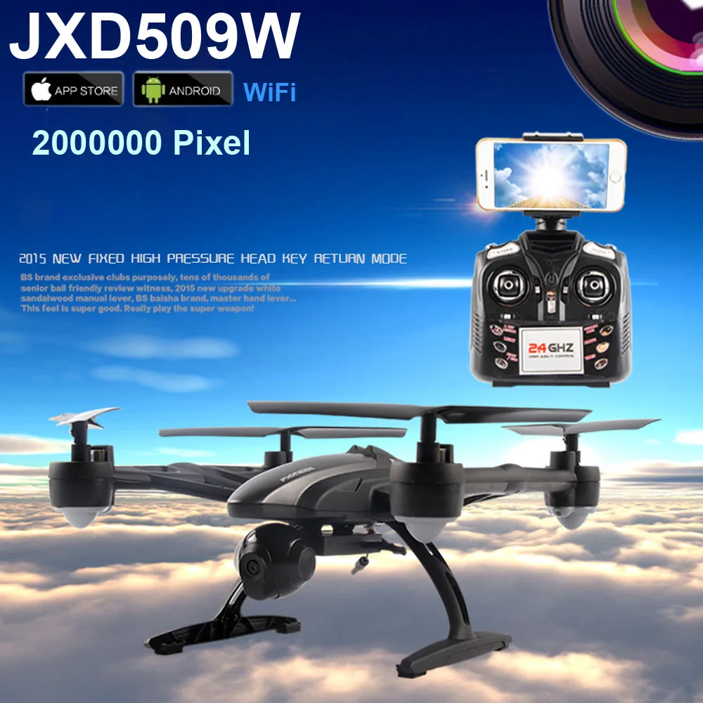 Умный WiFi FPV JXD 509W Android IOS Безголовый воздушный 6 осевой Радиоуправляемый