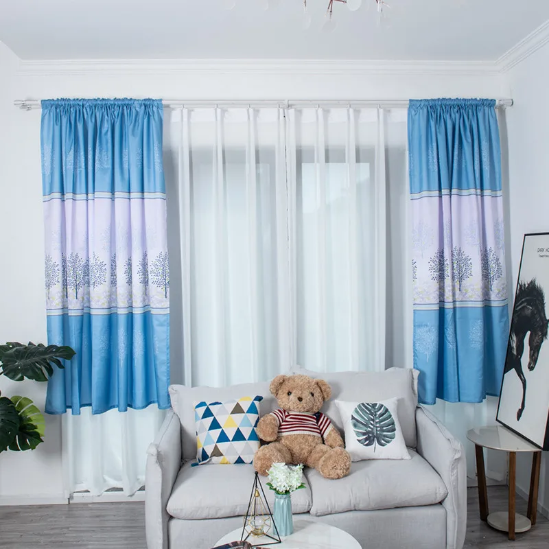 1Pc Sheer Voile Rain Tree Printed Curtain Tulle Window Treatment Drape Valance 1 Panel Fabric For Living Room | Дом и сад