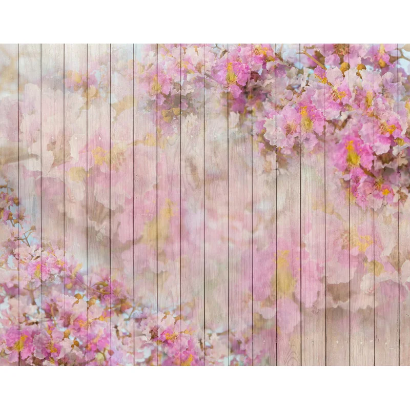 

Vinyl flowers Photography Backdrop Wood floor Newborn Backdrops Computer Printed Children backdrops for photo Studio