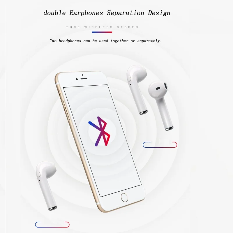 I7S TWS 5,0 Bluetooth наушники Игровые Беспроводные наушники с микрофоном коробка стерео наушники Спортивная гарнитура для iPhone samsung
