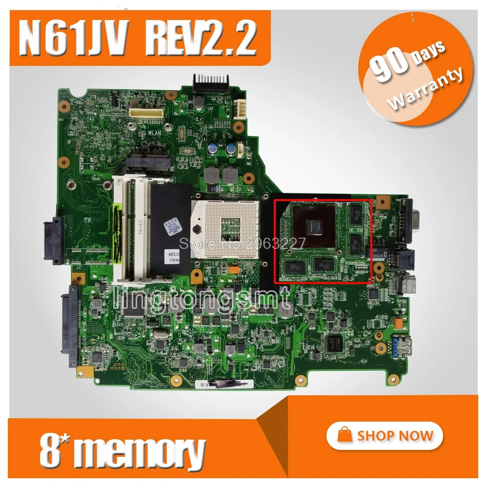 Материнская плата N61JV REV 2 0 для For Asus материнская ноутбука Тест 100% OK|rev 2.0|motherboard for