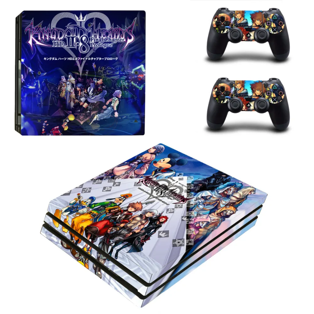 Кожаная наклейка Kingdom Hearts PS4 Pro для консоли Sony PlayStation 4 и 2 контроллеров Виниловая